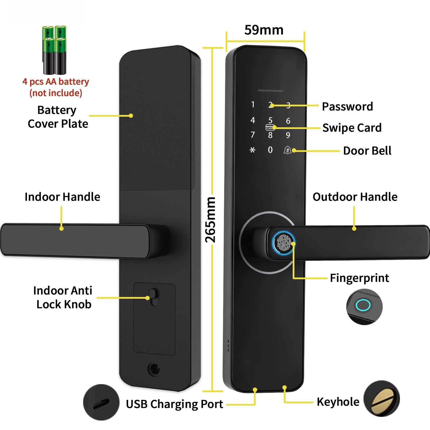 UEMON Smart Home Automation wifi Fingerprint Door Lock