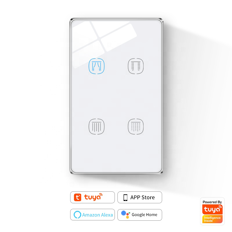 UEMON Smart Home Double Channel US Wifi&Zigbee 3.0 Tuya Aluminum Frame Curtain Switch