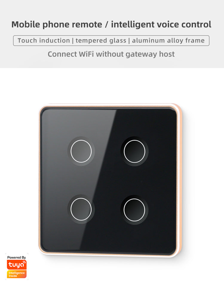 UEMON Smart Home 86MM EU/UK Standard Zigbee&Wi-Fi for Mesh Tuya App Control Wall Switch with Concave Glass