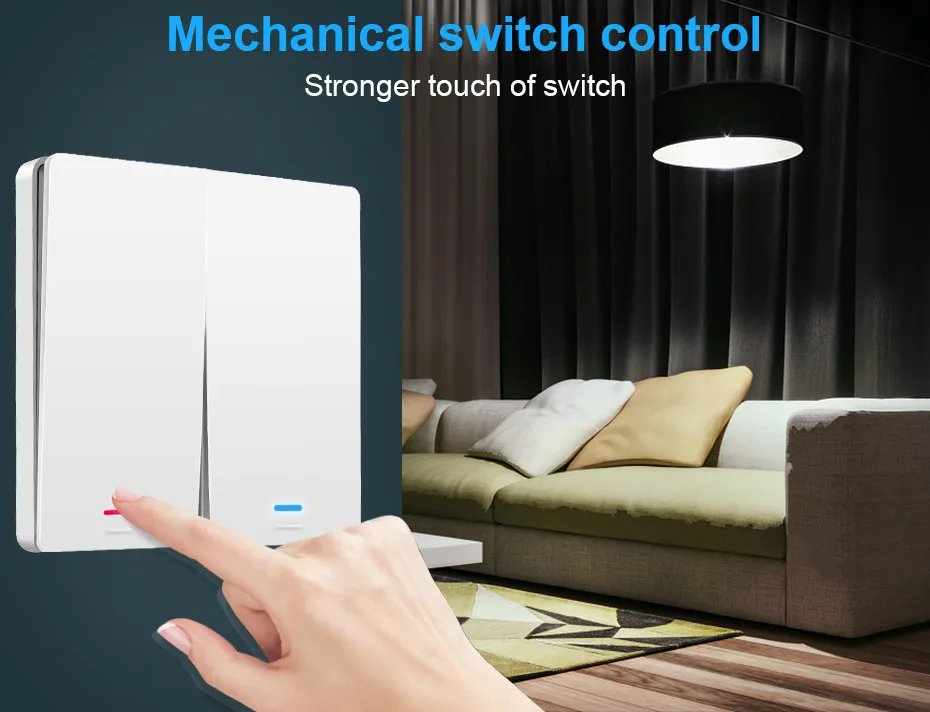 UEMON Smart Home Automation 86*86mm WIFI & Zigbee Smart Wall Lighting Switches