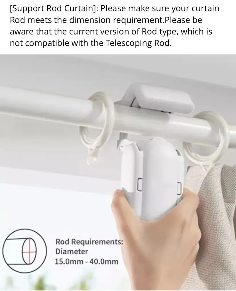 UEMON Smart Home Roman Pole BLE&wifi&Zigbee Electric Curtain Motor Voice Control Wireless Automatic Curtain Opener Robot