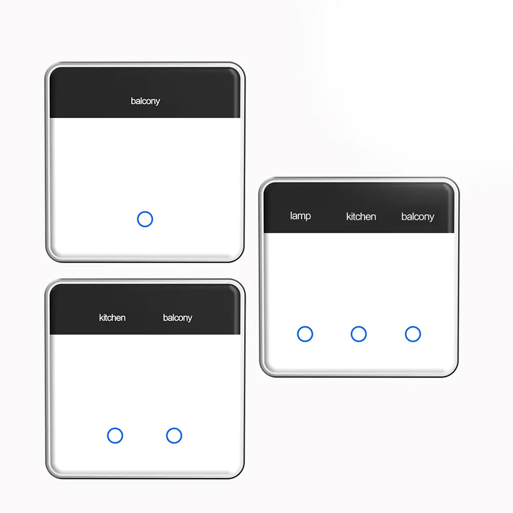 UEMON Smart Home Automation 86*86MM Smart Switches with screen display & aluminum frame