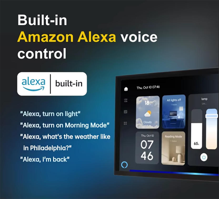 UEMON 8 Inch Tuya Smart Home Control Panel 8 Pro Alexa Built-in Music Amplifier Android Operating IPS WiFi Touch Screen Bar