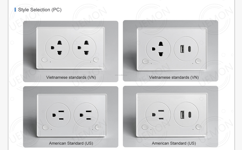 UEMON Smart Home Universal Tuya 1/2 Gang Wifi & Zigbee Wall Smart Touch Electrical Switches and Sockets