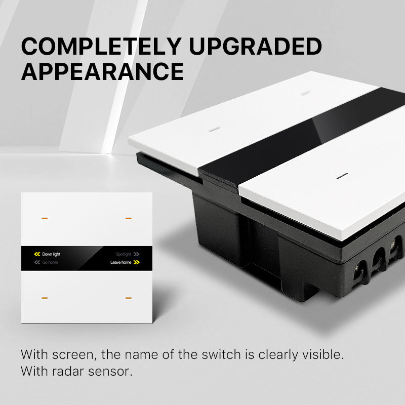 UEMON Smart Home 4 Gang Zigbee Panel Dimmer Light Combination Switches Electric Power App Control Custom Key Names Function
