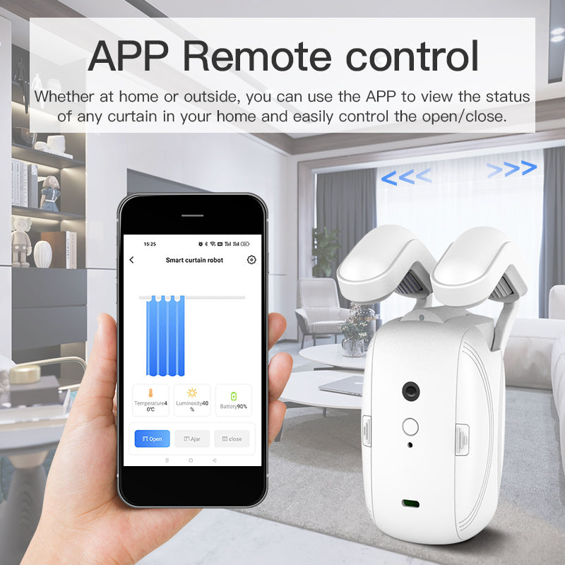UEMON Smart Home Roman Pole BLE&wifi&Zigbee Electric Curtain Motor Voice Control Wireless Automatic Curtain Opener Robot