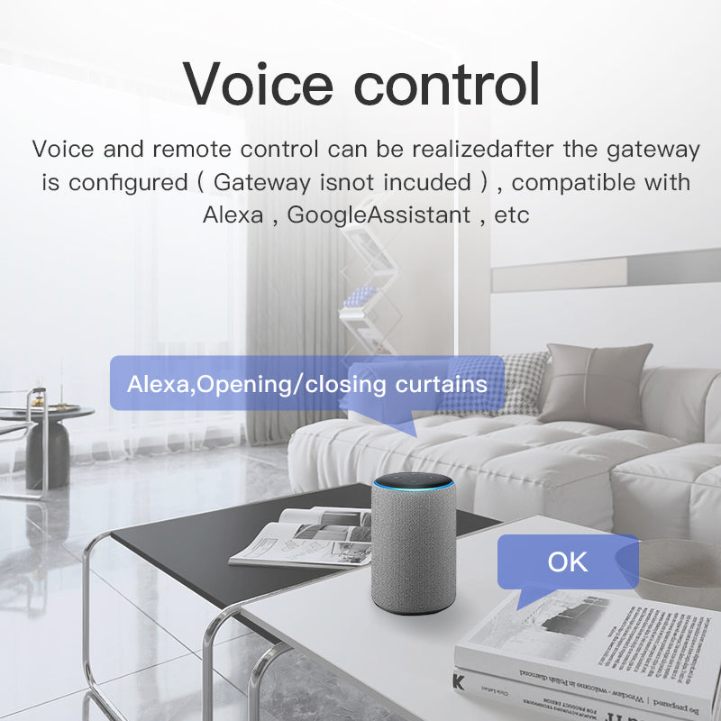 UEMON Smart Home Roman Pole BLE&wifi&Zigbee Electric Curtain Motor Voice Control Wireless Automatic Curtain Opener Robot