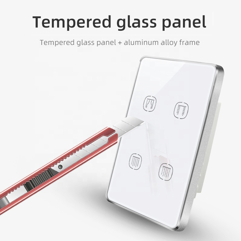 UEMON Smart Home Double Channel US Wifi&Zigbee 3.0 Tuya Aluminum Frame Curtain Switch