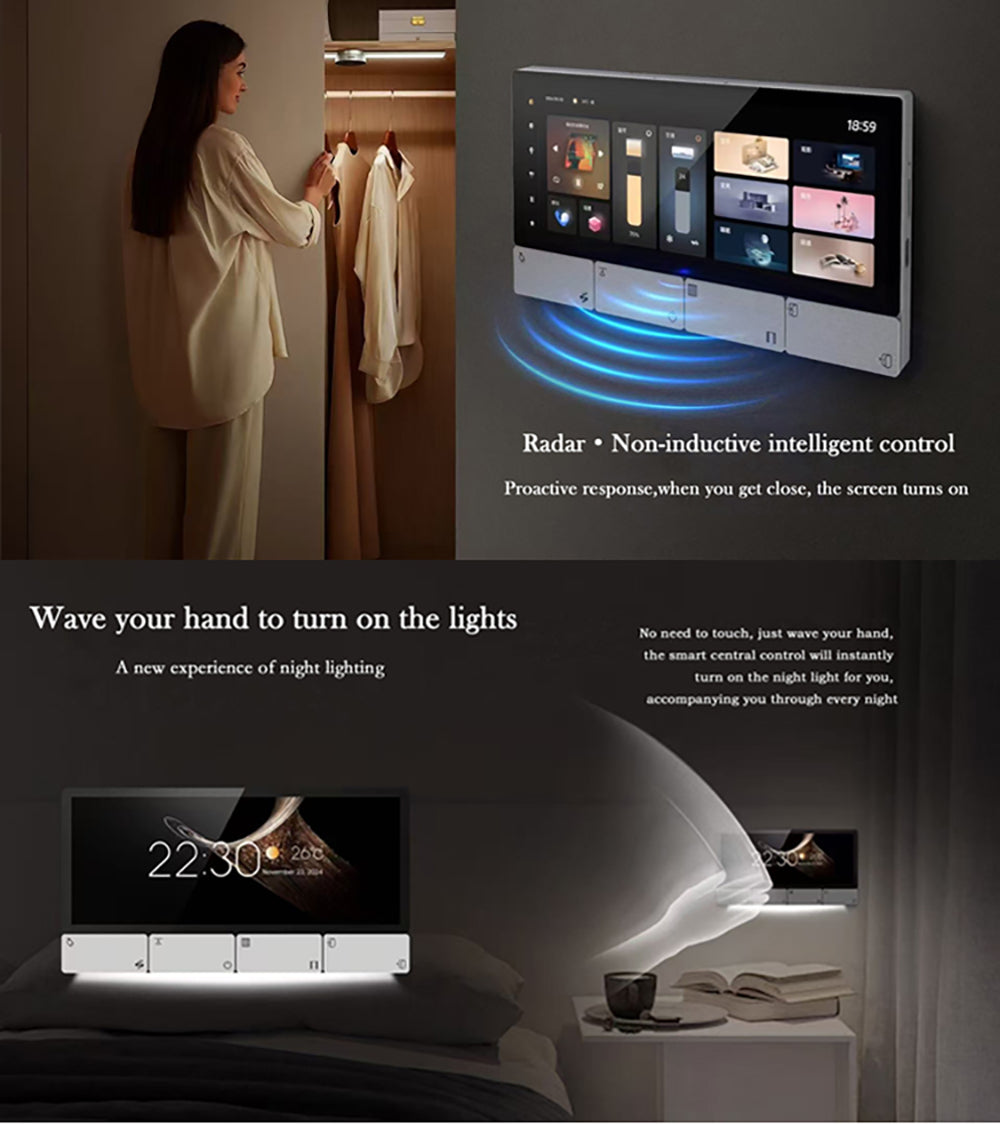 UEMON 6-Inch IPS Smart Home & Hotel Automation Control Panel with WiFi Tuya 8-Button Music Amplifier Touch Screen Android OS