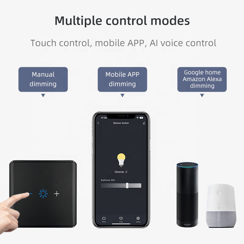 UEMON Smart Home EU Standard Wifi & Zigbee Touch Glass Panel Dimmer Wall Switch