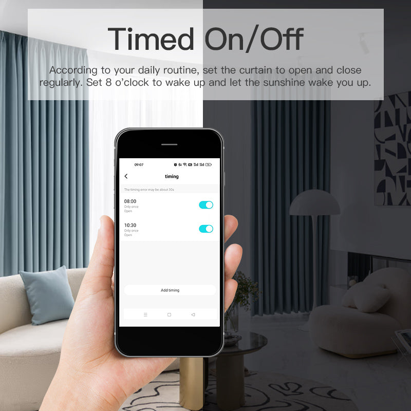 UEMON Smart Home Roman Pole BLE&wifi&Zigbee Electric Curtain Motor Voice Control Wireless Automatic Curtain Opener Robot