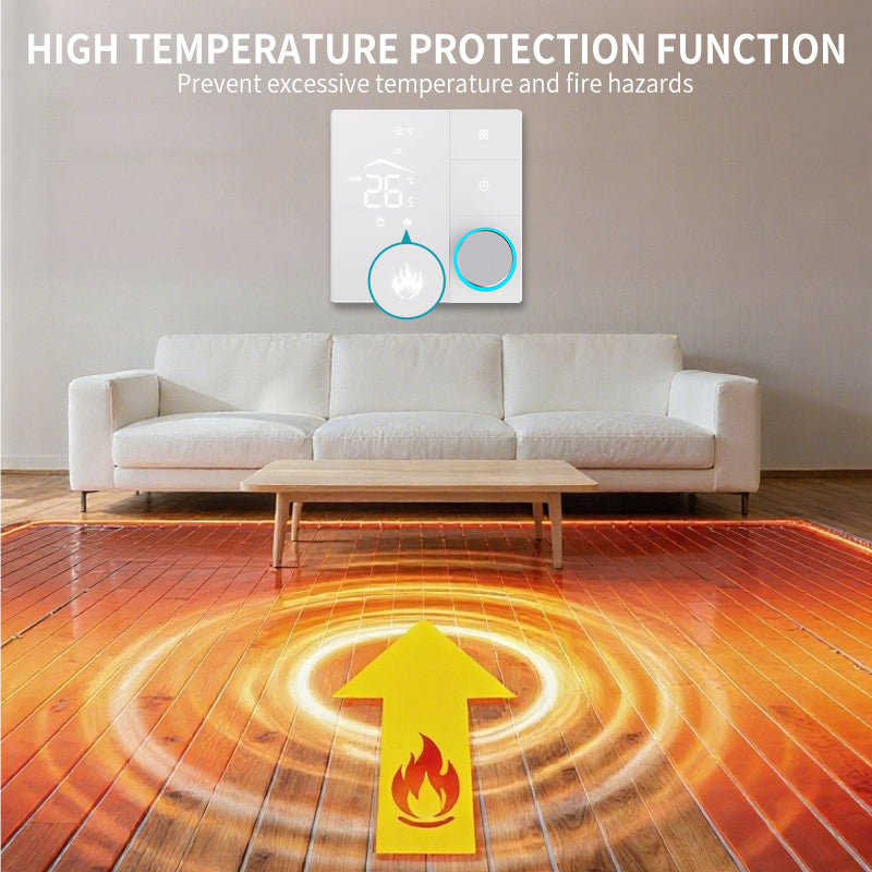 UEMON Smart Home Automation WiFi OLED Display Thermostat PC Material Bar Design App Control for Hotel Use NTC Temperature Sensor