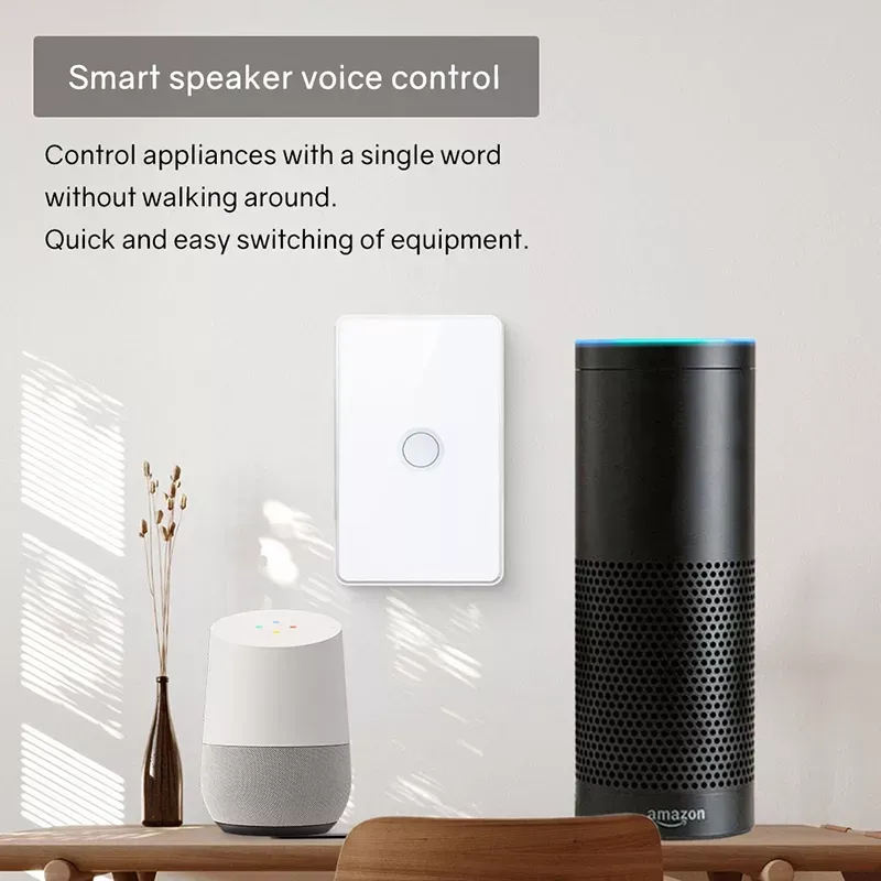 UEMON Zigbee & Wifi Smart Touch Screen Tuya App Remote Control Home Hotel Use US Standards 1/2/3/4 Gang Wall Switch with Concave Glass
