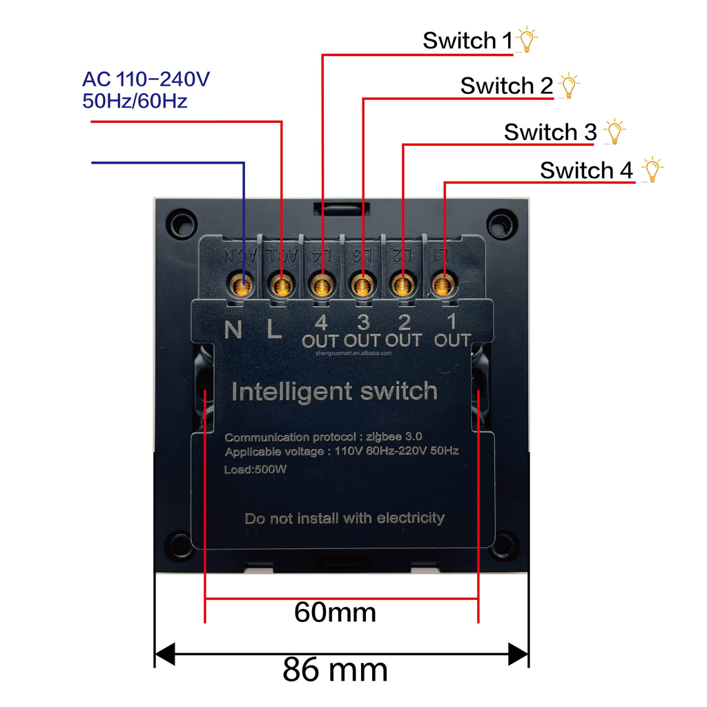 UEMON M9 Pro Smart Home Zigbee Tuya Dimmer Switch 8 Gang Dimming Scene Switch Time Calendar Weather Display Electric Power
