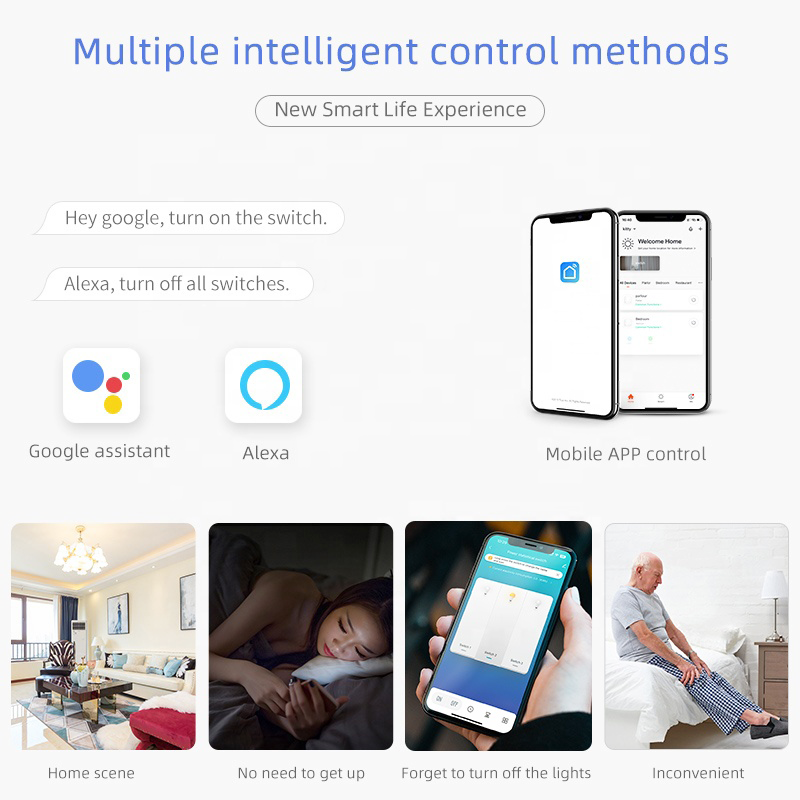 UEMON Smart Home Automation 120*72mm WiFi/Zigbee Push Button Lighting Wall Witches