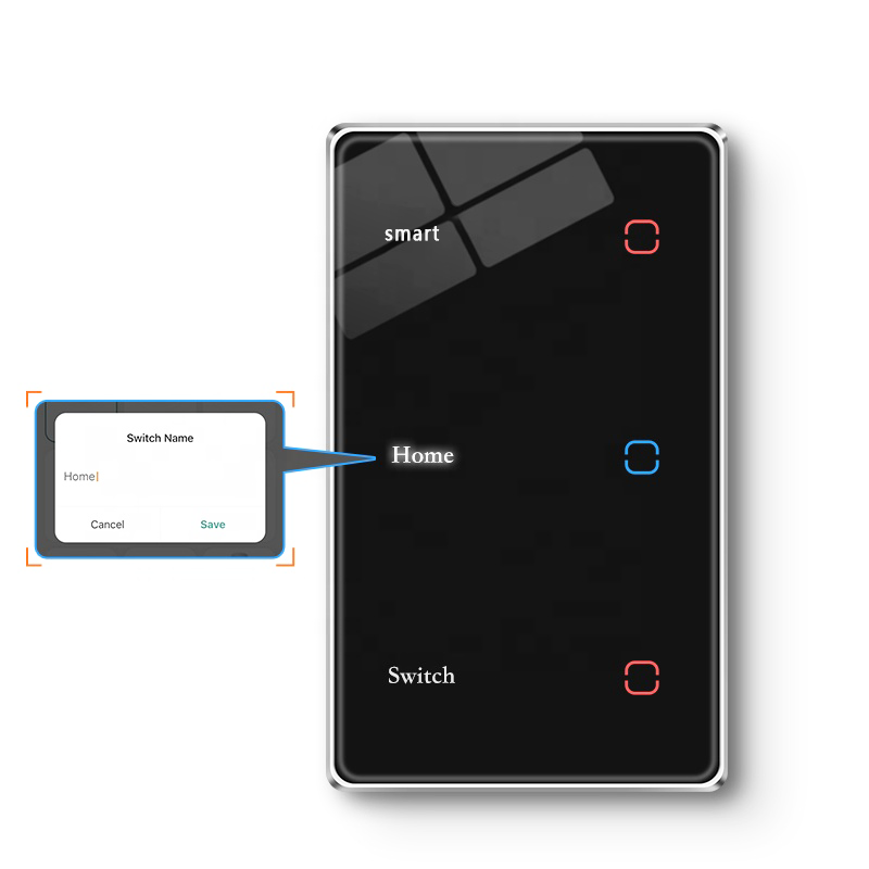 uemon smart home automation 120*72mm zigbee smart wall switches with screen display & aluminum frame