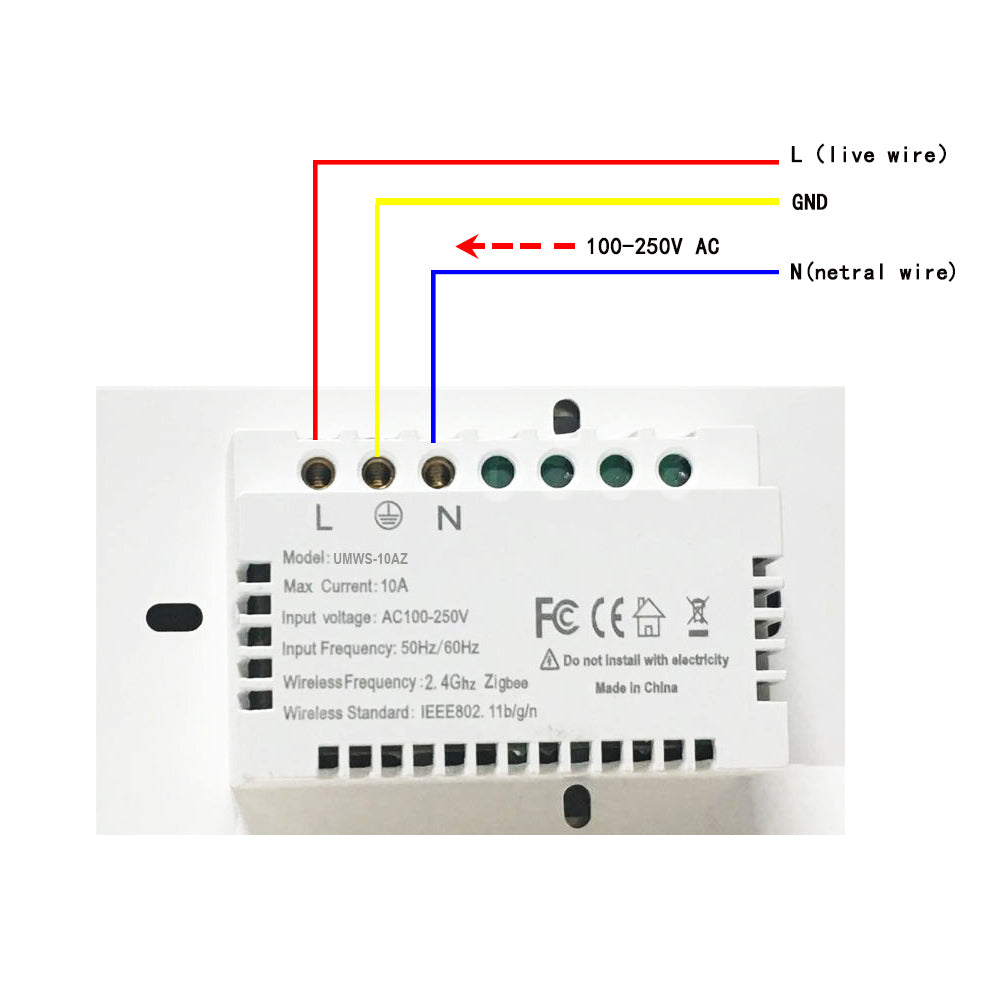 UEMON Smart Home Touch Panel Double Slot US Standard Wifi&Zigbee Wall Socket Plug