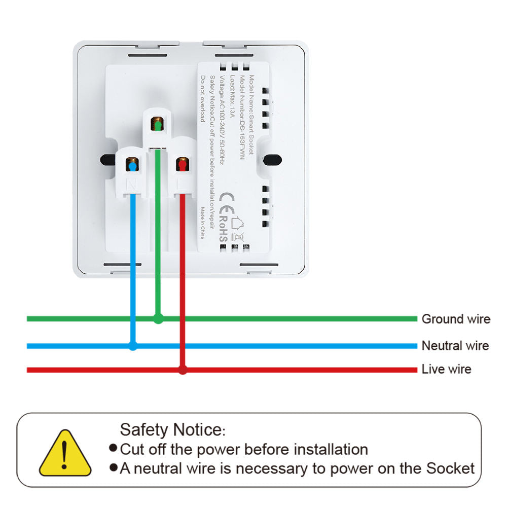 UEMON Smart Home Appliances EU Standard Wifi Wall Outlet Socket with USB & Type-C Fast Charging