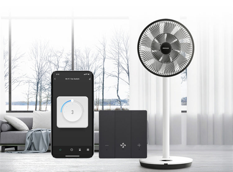 UEMON Smart Home Automation 3 Gang Push Button Wifi & Zigbee Fan Switches