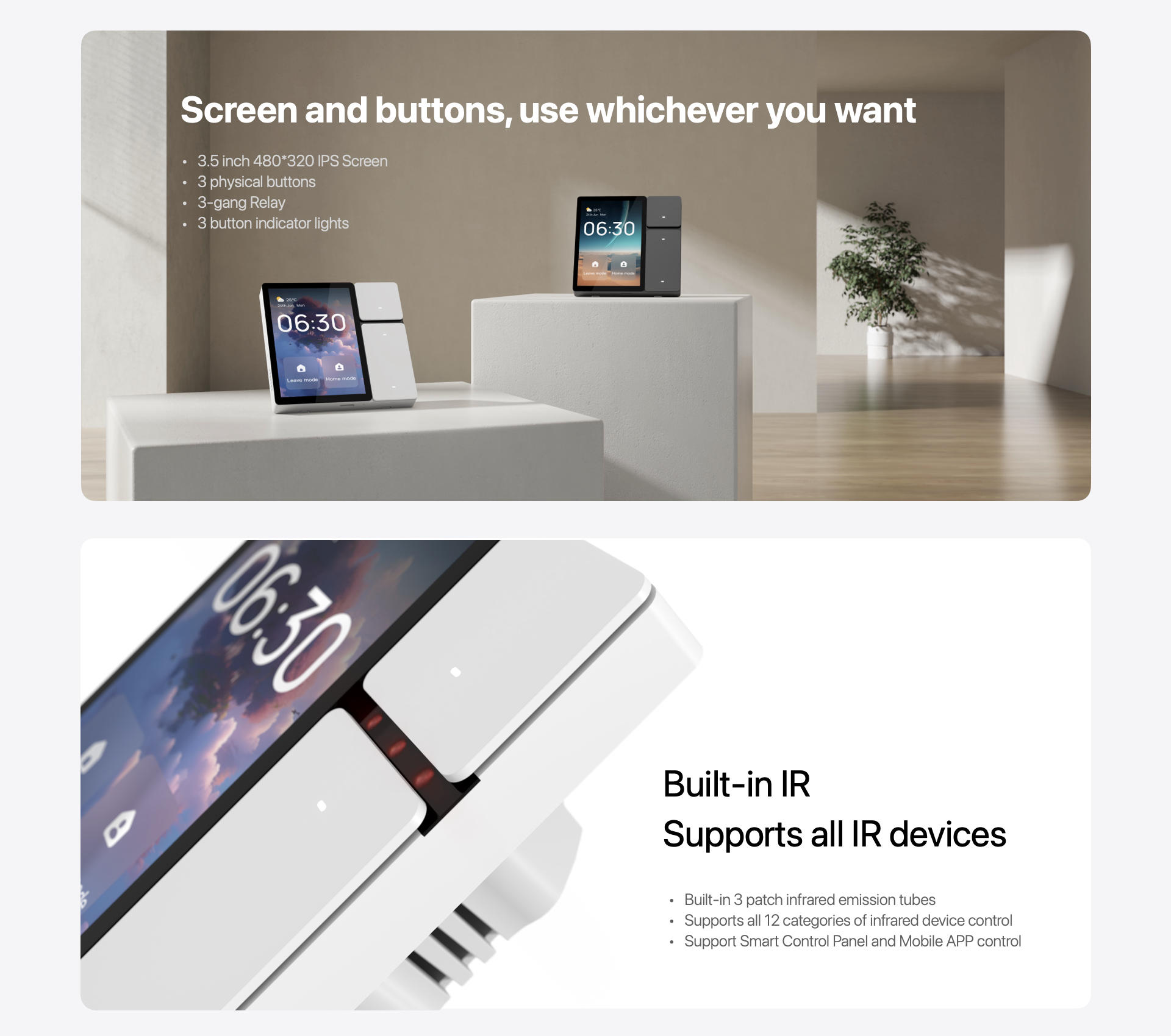 UEMON 3.5inch TuyaGo Mini Smart Home Control Panel Screen