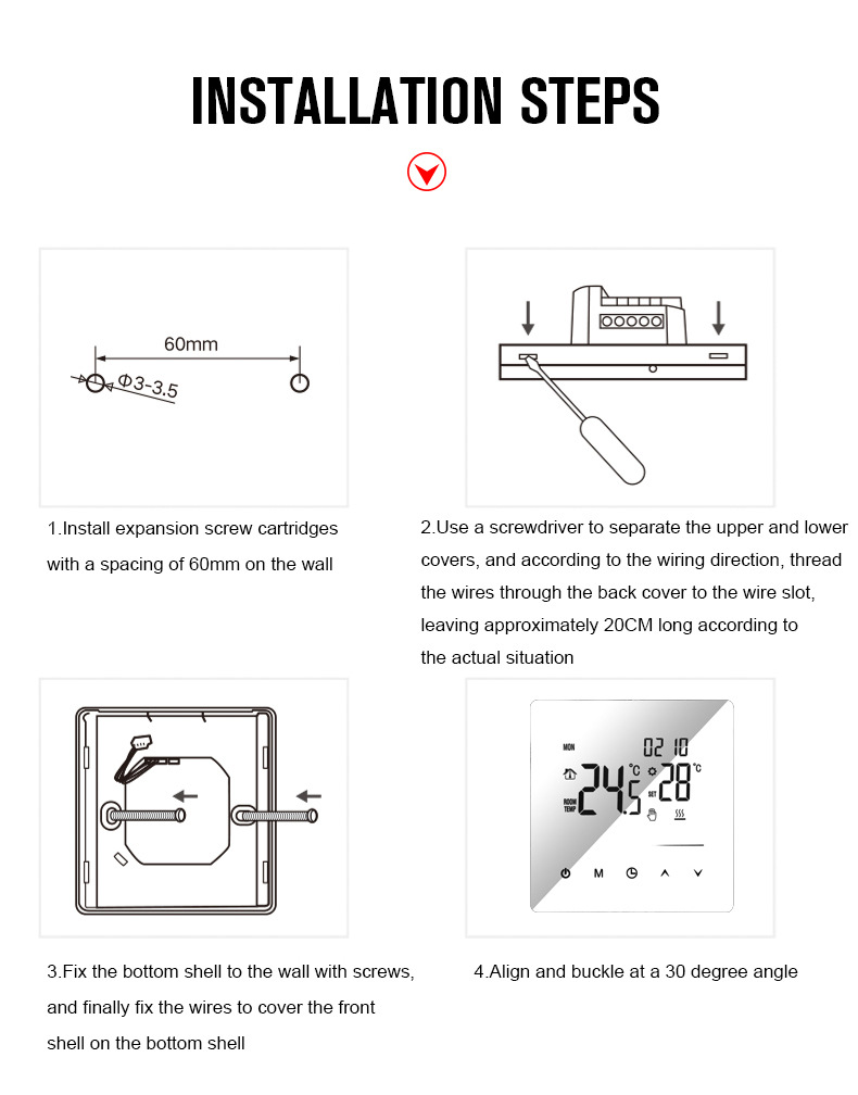 UEMON Smart Home LCD WIFI Thermostat for Underfloor Heating