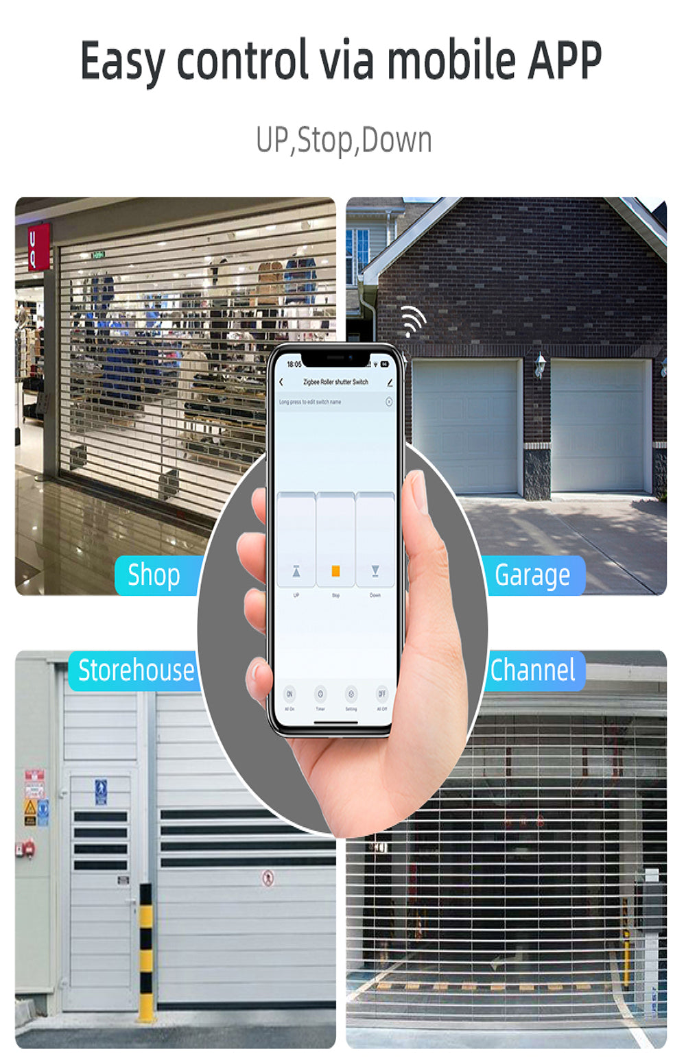 UEMON Smart Home US Standard App Control Motor Wireless Remote Control Roller Shutter Switch