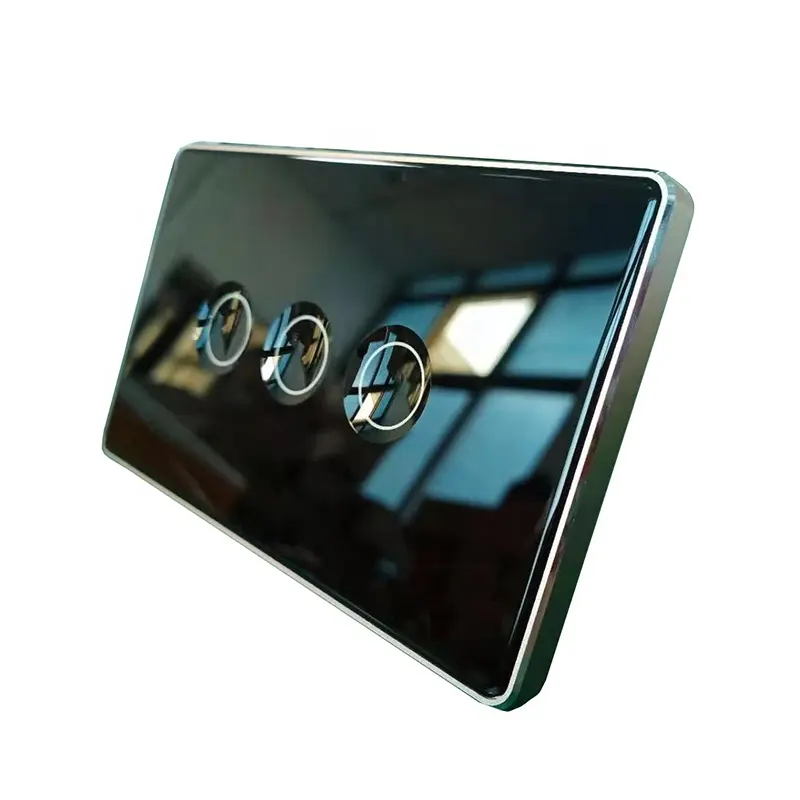 UEMON Zigbee & Wifi Smart Touch Screen Tuya App Remote Control Home Hotel Use US Standards 1/2/3/4 Gang Wall Switch with Concave Glass