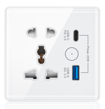 UEMON Smart Home Appliances EU Standard Wifi Wall Outlet Socket with USB & Type-C Fast Charging