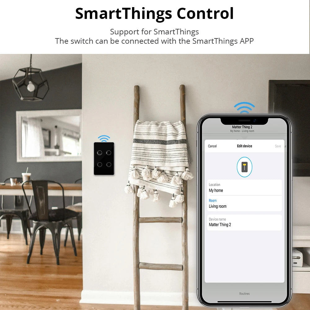 UEMON Smart Home Control US Standard Neutral Required Wall Light Matter Smart Switch