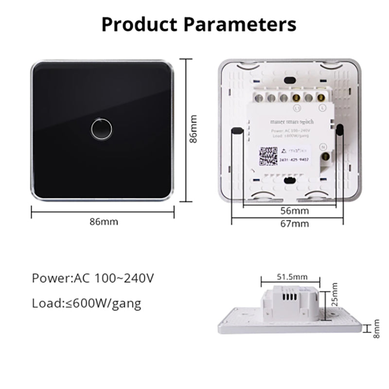UEMON Smart Home Automation 86*86MM EU/UK Standard Matter Wall Switches