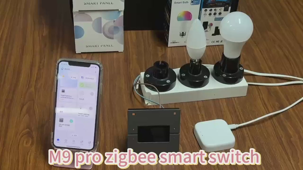 UEMON M9 Pro Smart Home Zigbee Tuya Dimmer Switch 8 Gang Dimming Scene Switch Time Calendar Weather Display Electric Power